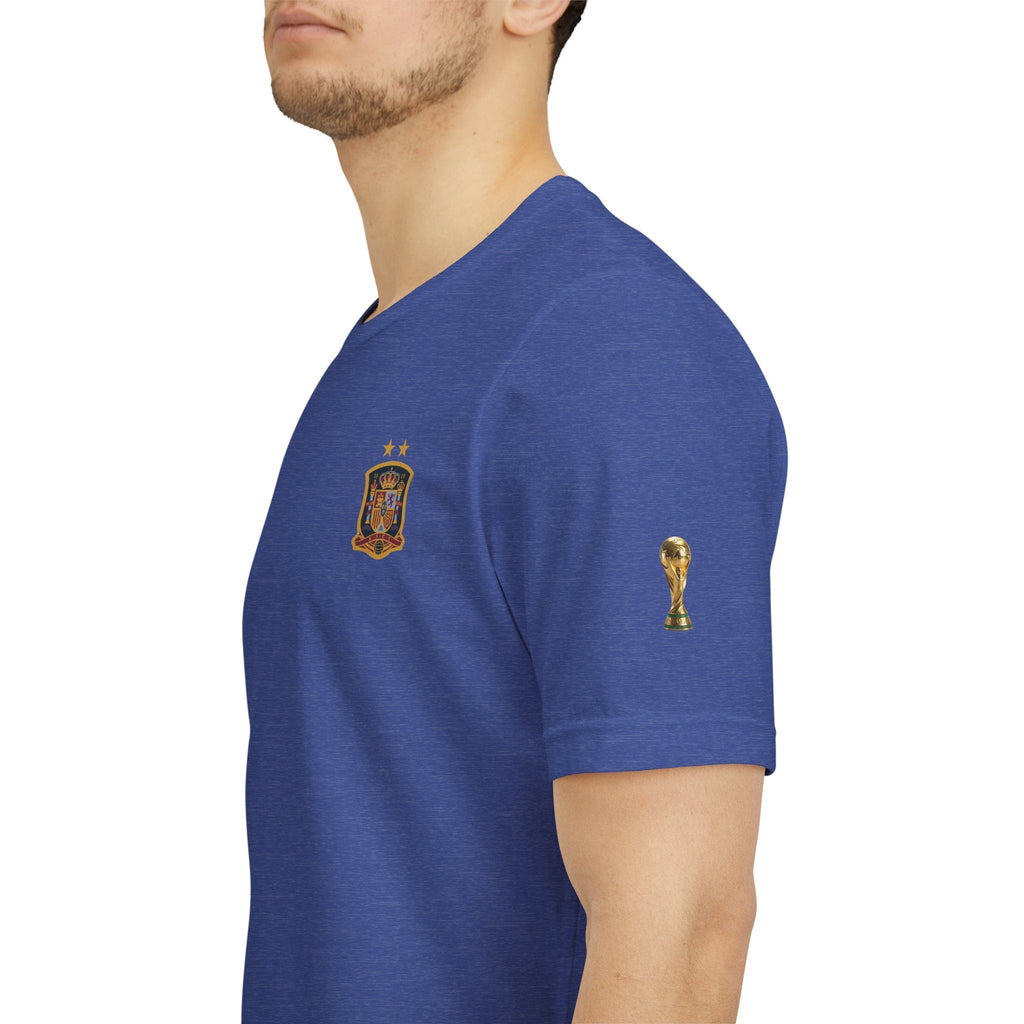 World Cup Trophy Soccer Tee Spain Crest Short Sleeve - Etna Gift