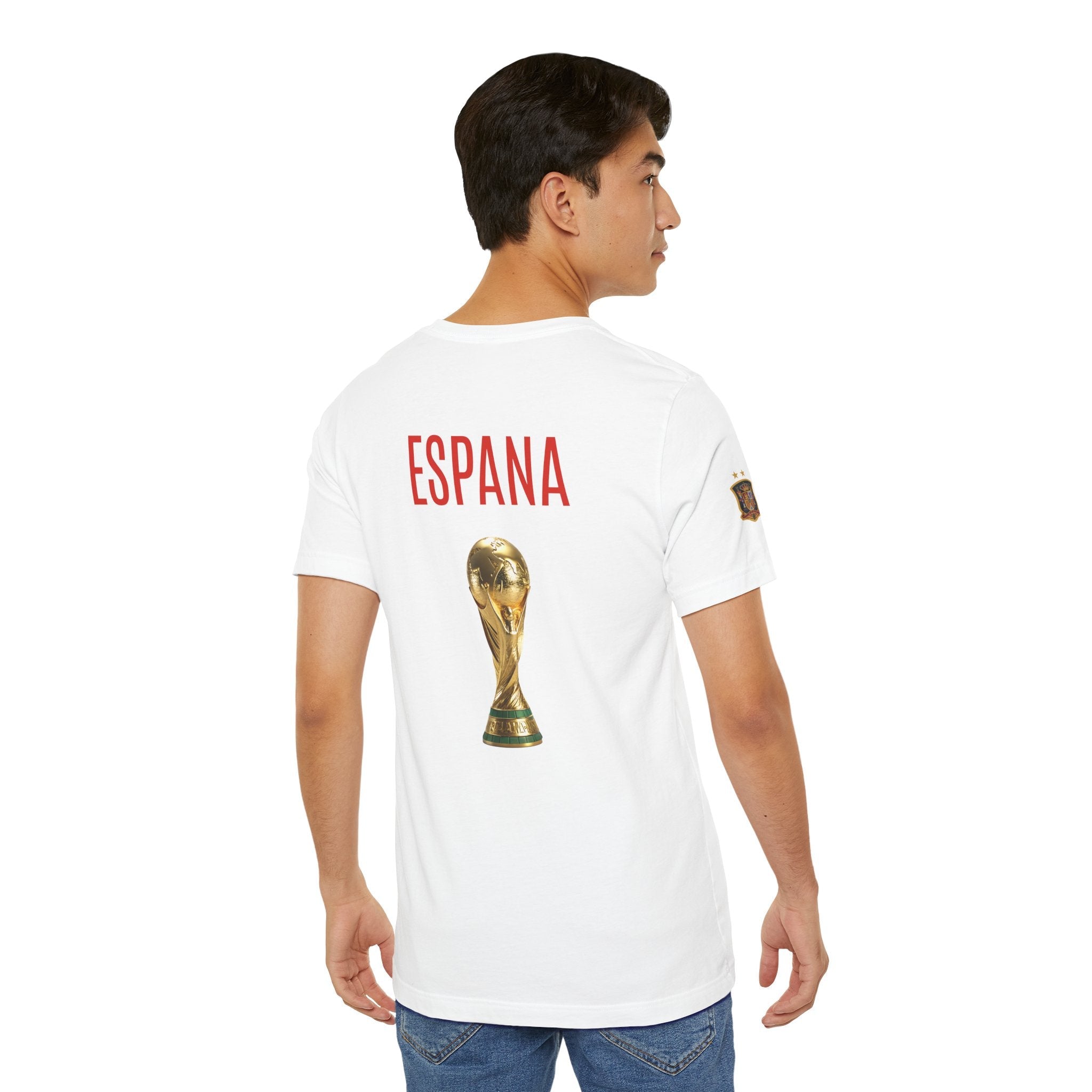 World Cup Trophy Soccer Tee Spain Crest Short Sleeve - Etna Gift