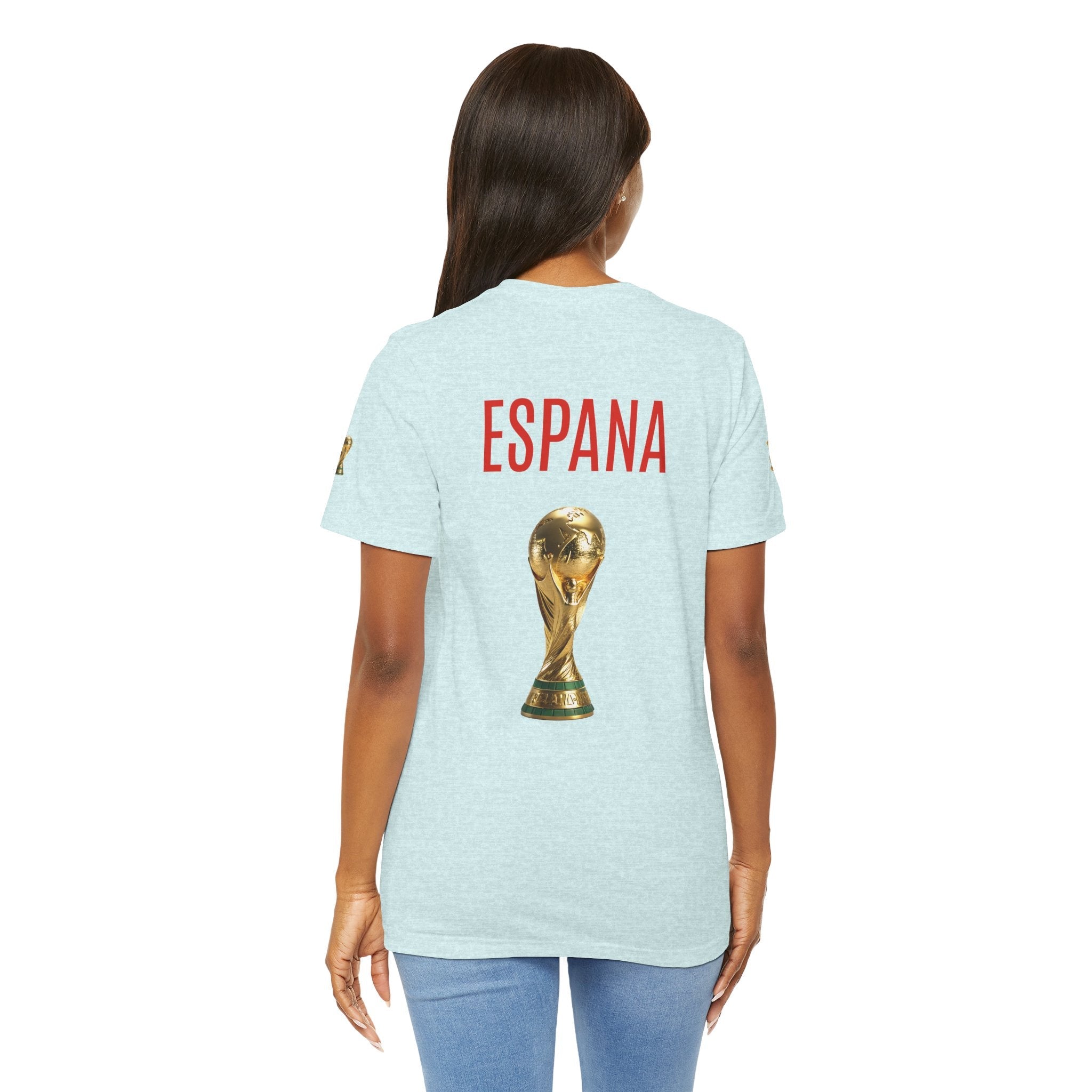 World Cup Trophy Soccer Tee Spain Crest Short Sleeve - Etna Gift