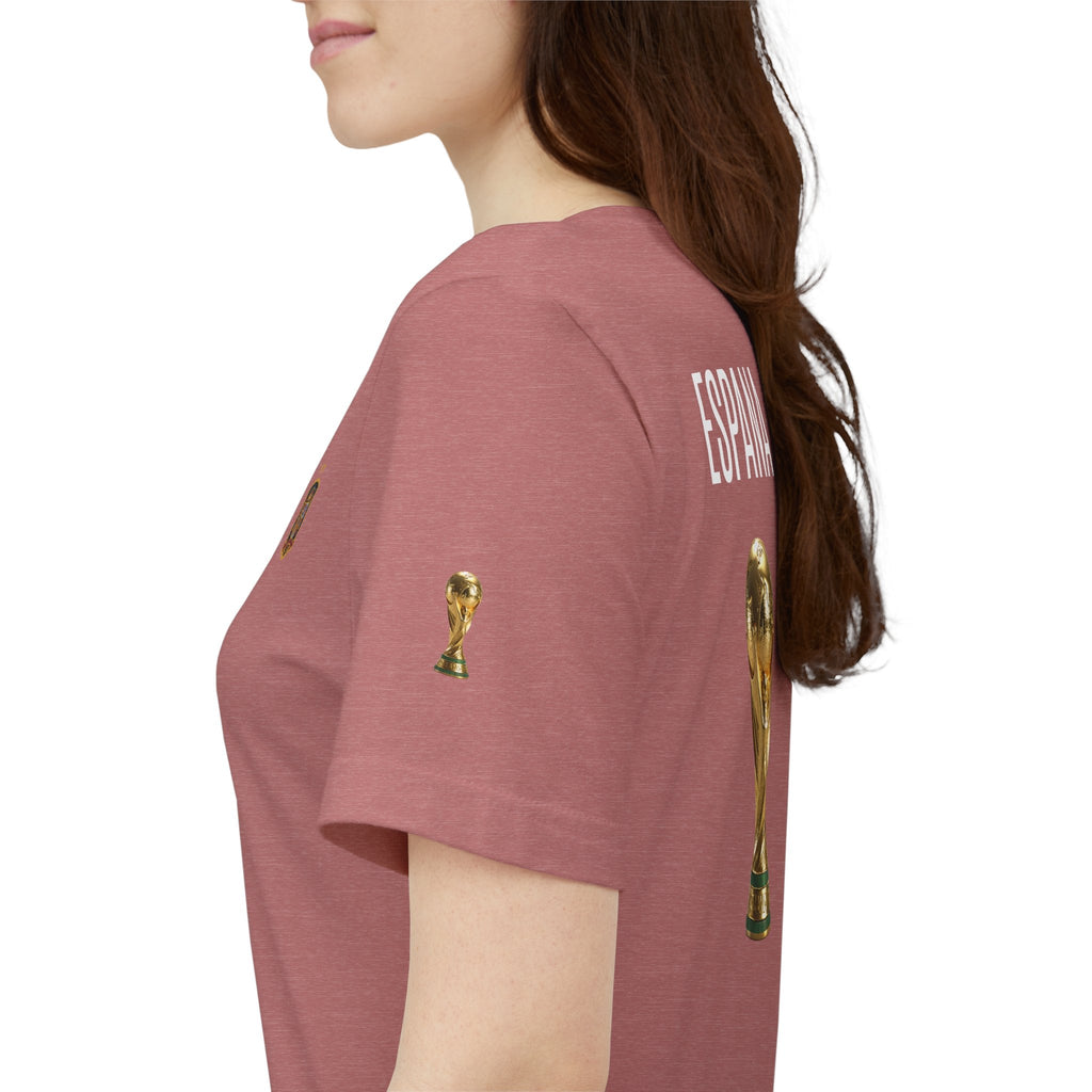 World Cup Trophy Soccer Tee Spain Crest Short Sleeve - Etna Gift