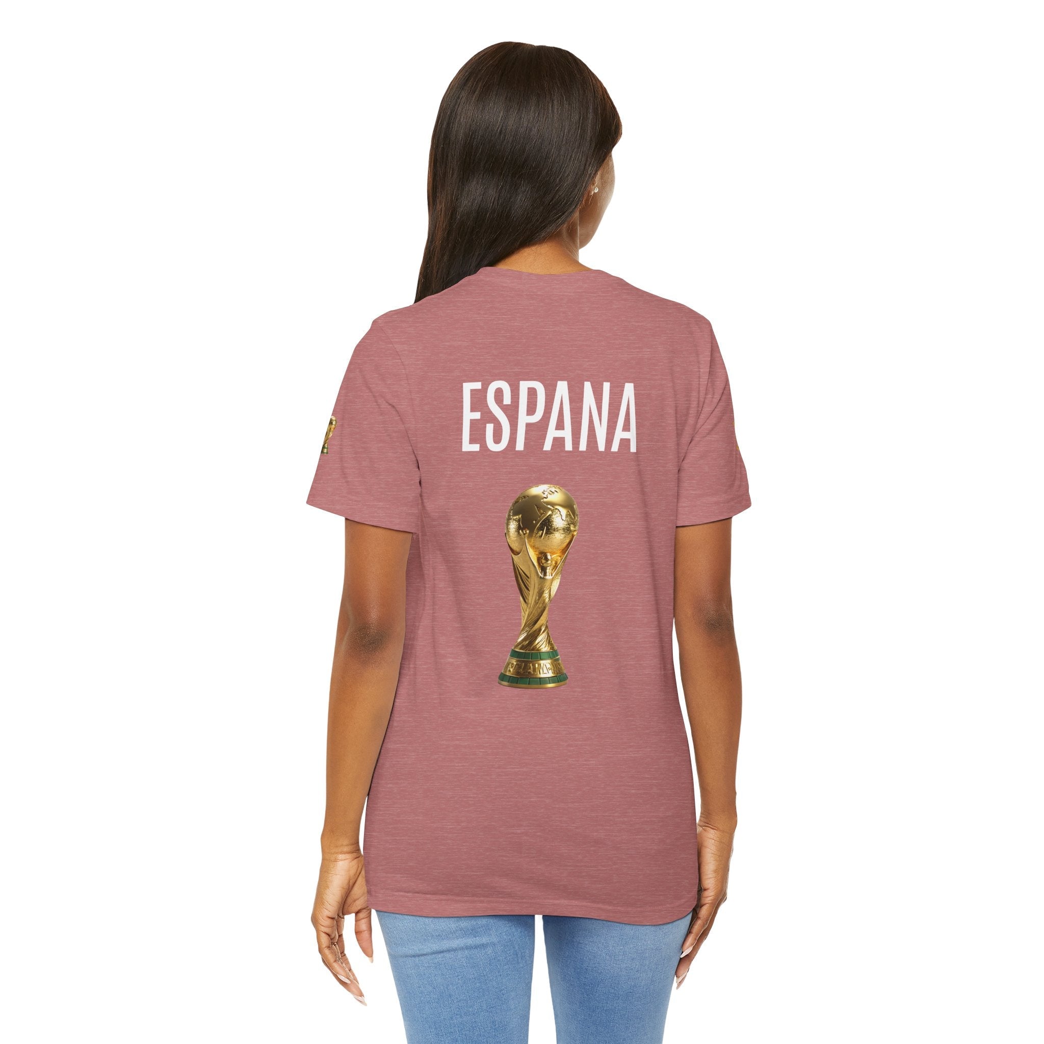 World Cup Trophy Soccer Tee Spain Crest Short Sleeve - Etna Gift