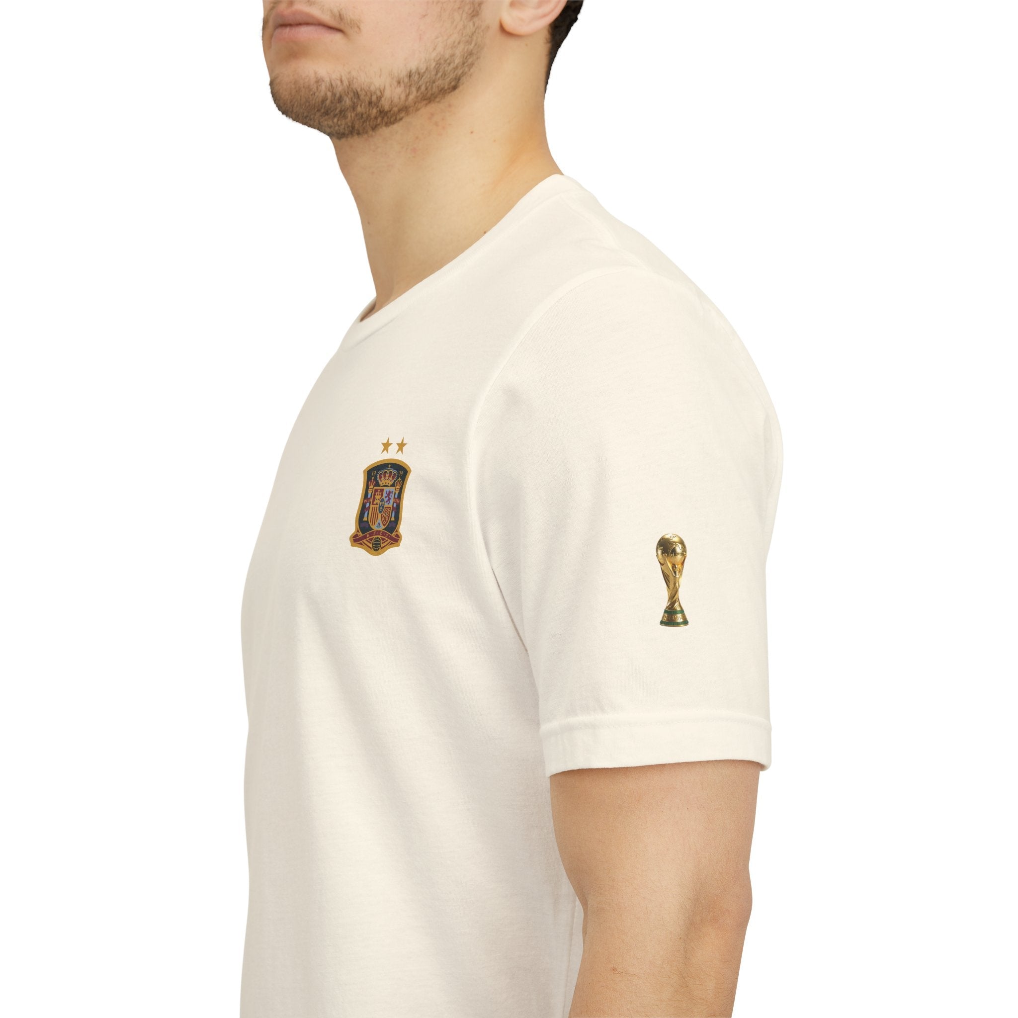 World Cup Trophy Soccer Tee Spain Crest Short Sleeve - Etna Gift
