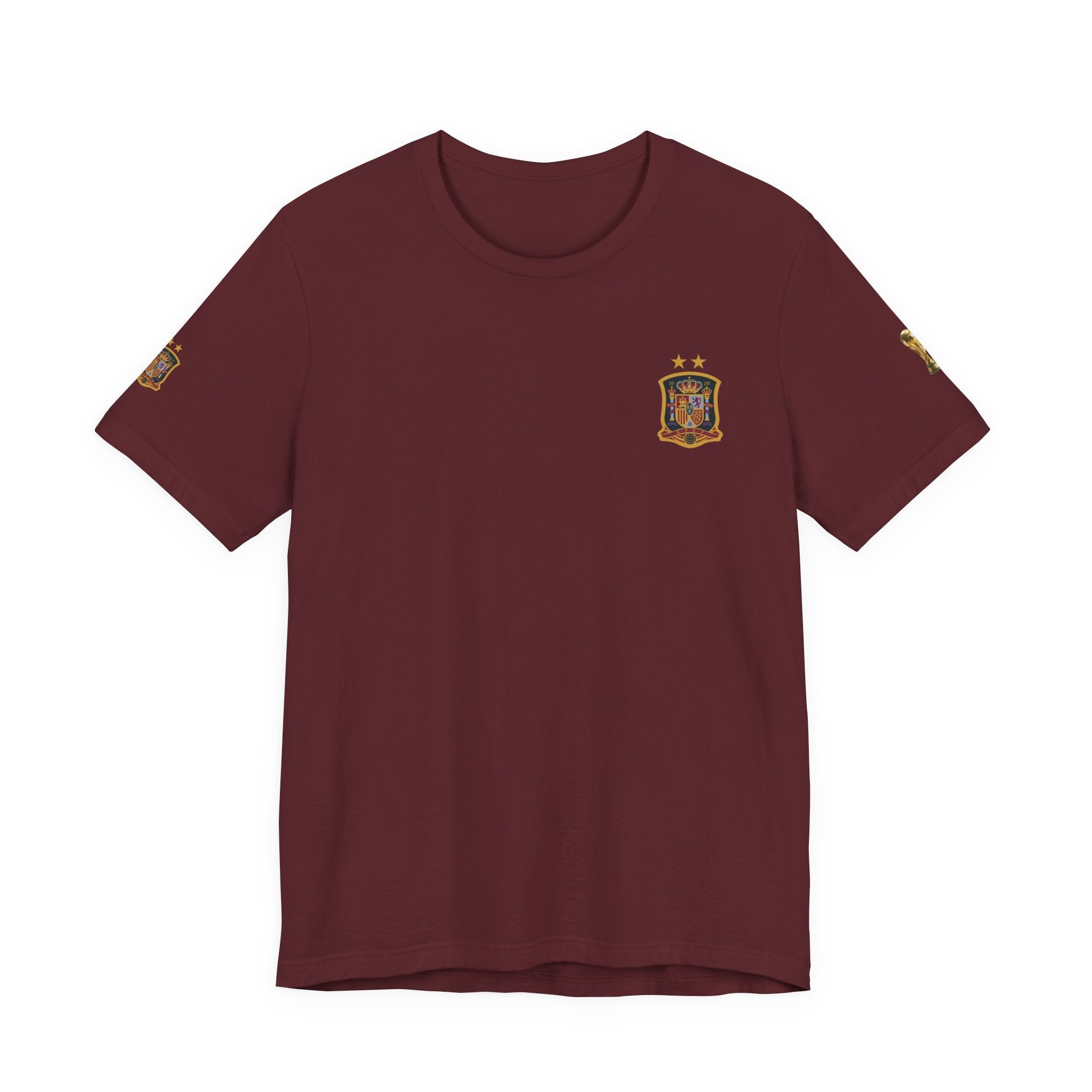 World Cup Trophy Soccer Tee Spain Crest Short Sleeve - Etna Gift