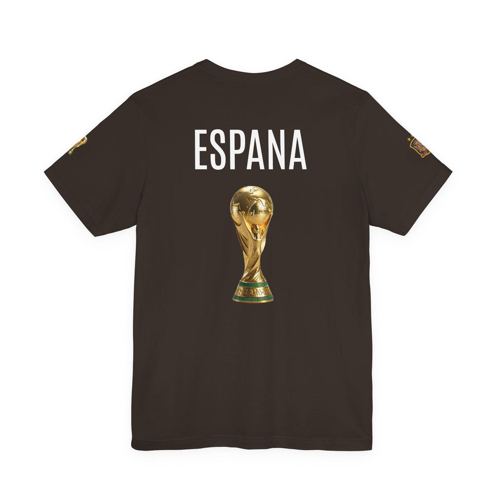 World Cup Trophy Soccer Tee Spain Crest Short Sleeve - Etna Gift