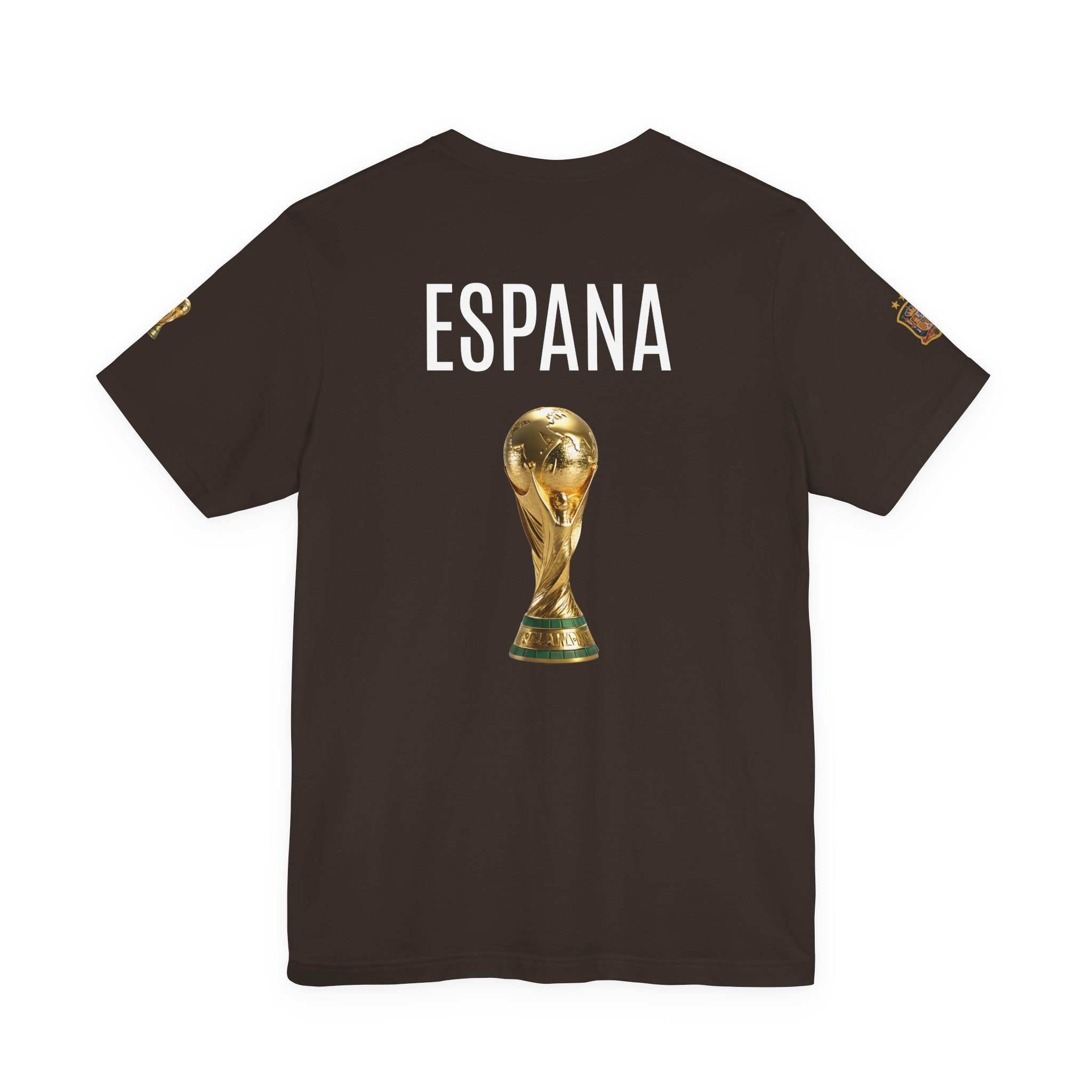World Cup Trophy Soccer Tee Spain Crest Short Sleeve - Etna Gift