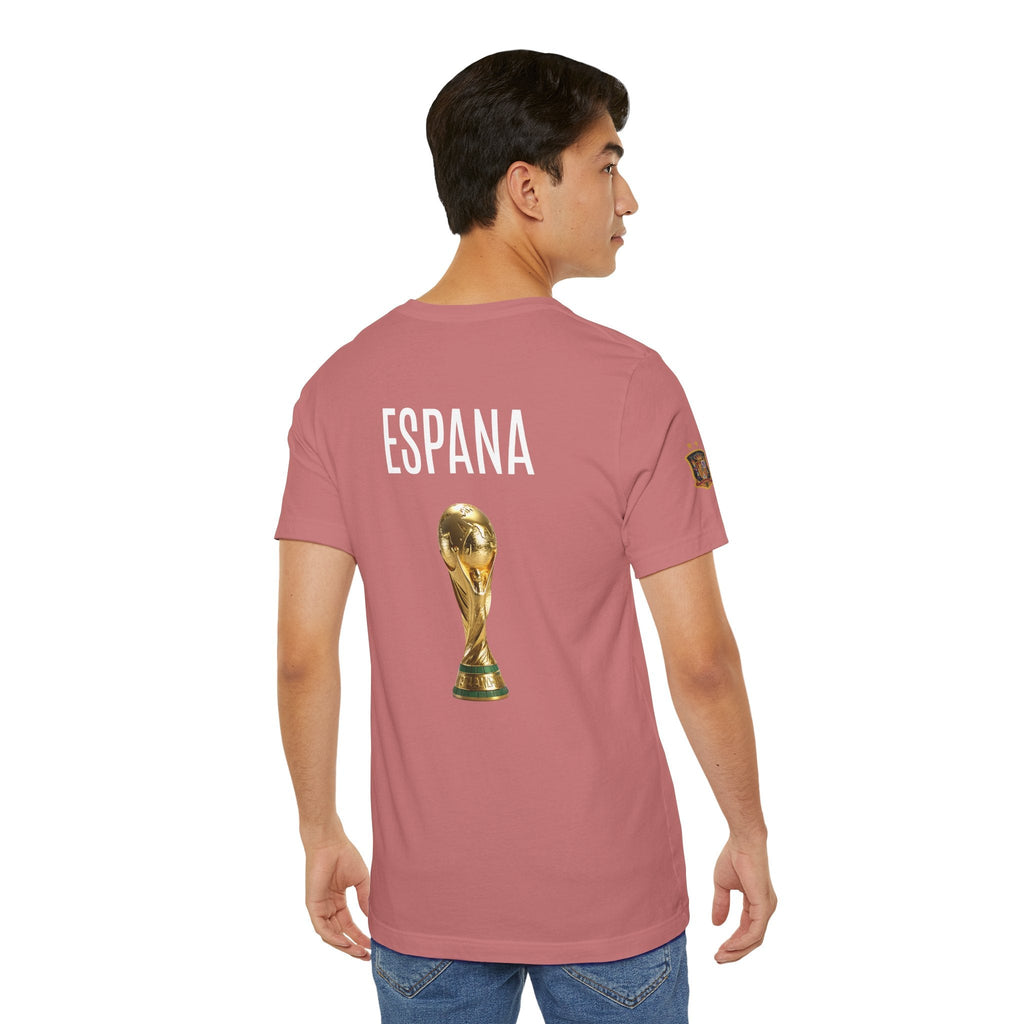 World Cup Trophy Soccer Tee Spain Crest Short Sleeve - Etna Gift
