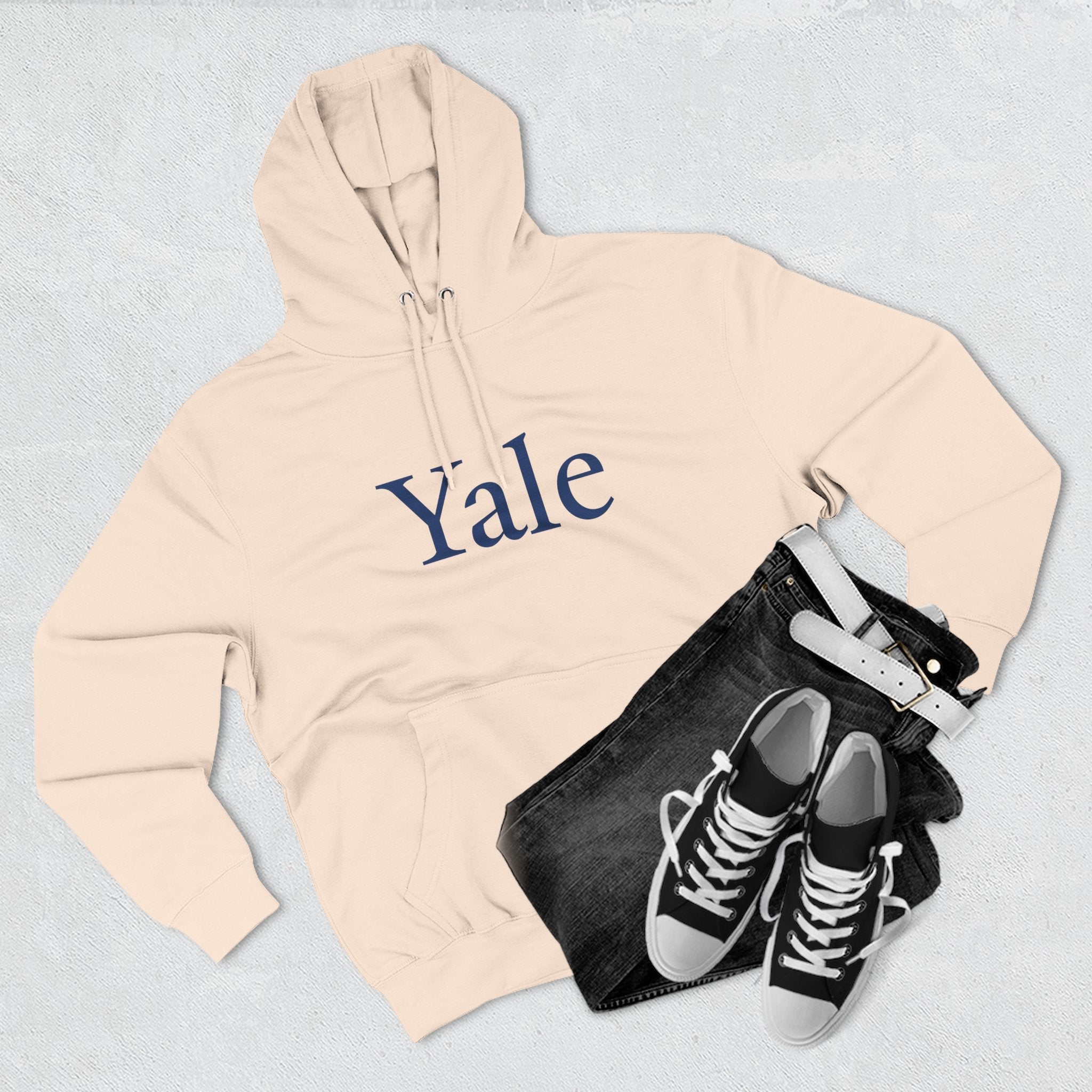 Yale Logo Fleece Hoodie, Casual Wear, College Apparel, Gifts for Graduates, College Sweatshirt, Yale Merchandise - Etna Gift