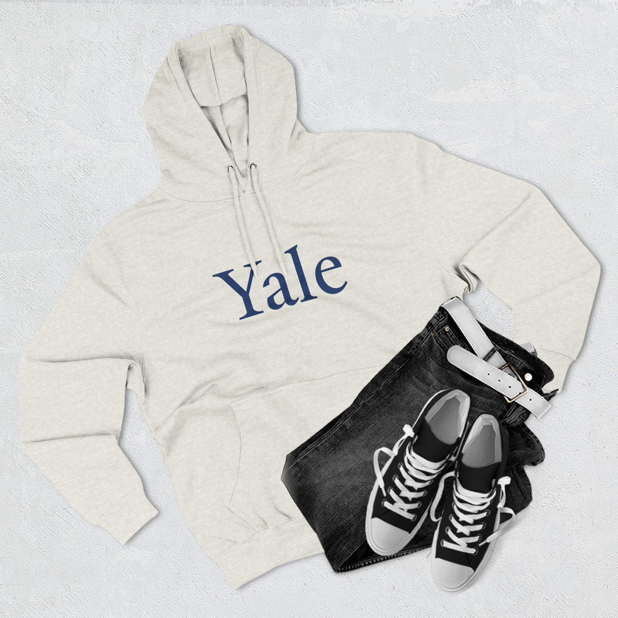 Yale Logo Fleece Hoodie, Casual Wear, College Apparel, Gifts for Graduates, College Sweatshirt, Yale Merchandise - Etna Gift