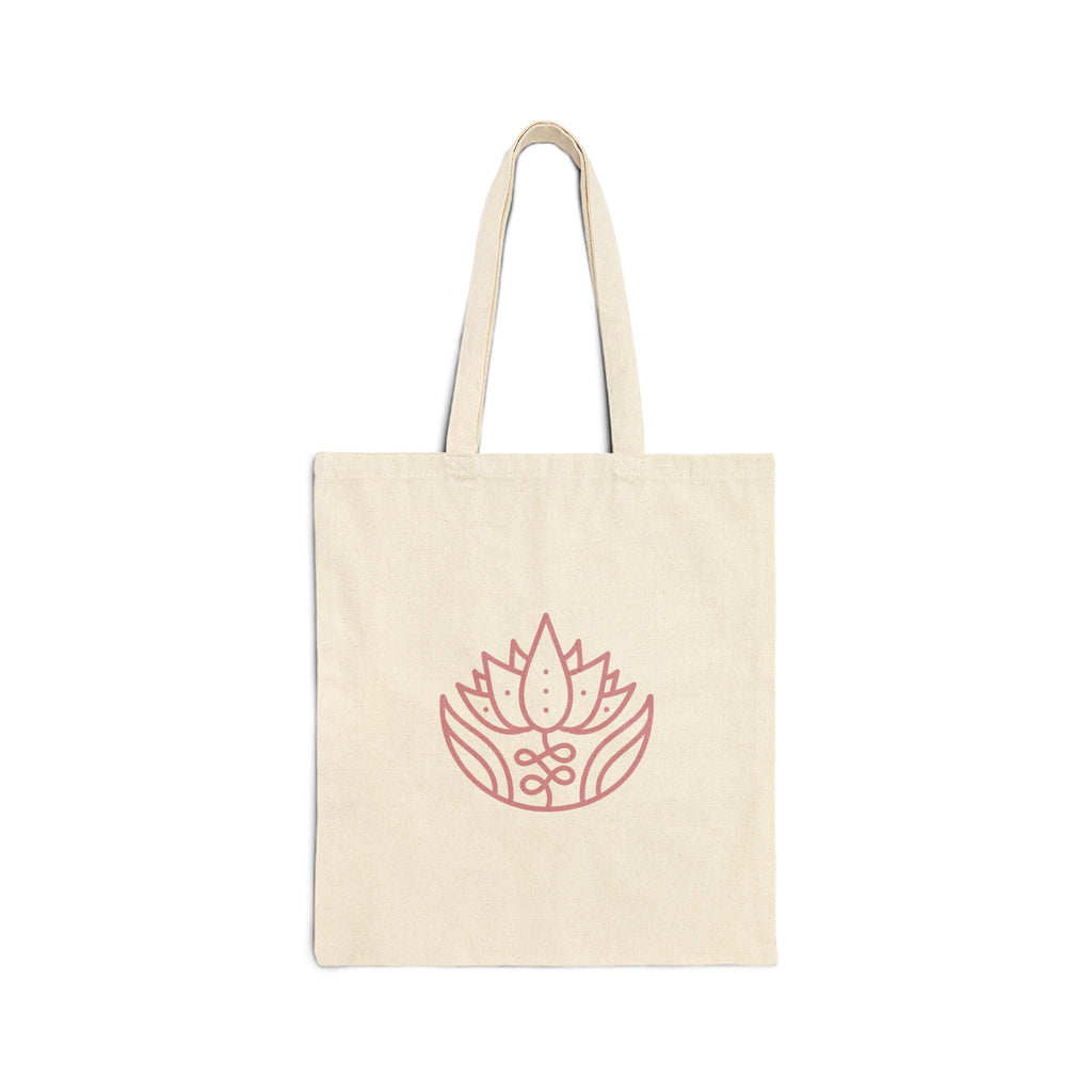 Yoga Lotus Tote Bag Cotton Canvas Meditation Tote - Etna Gift