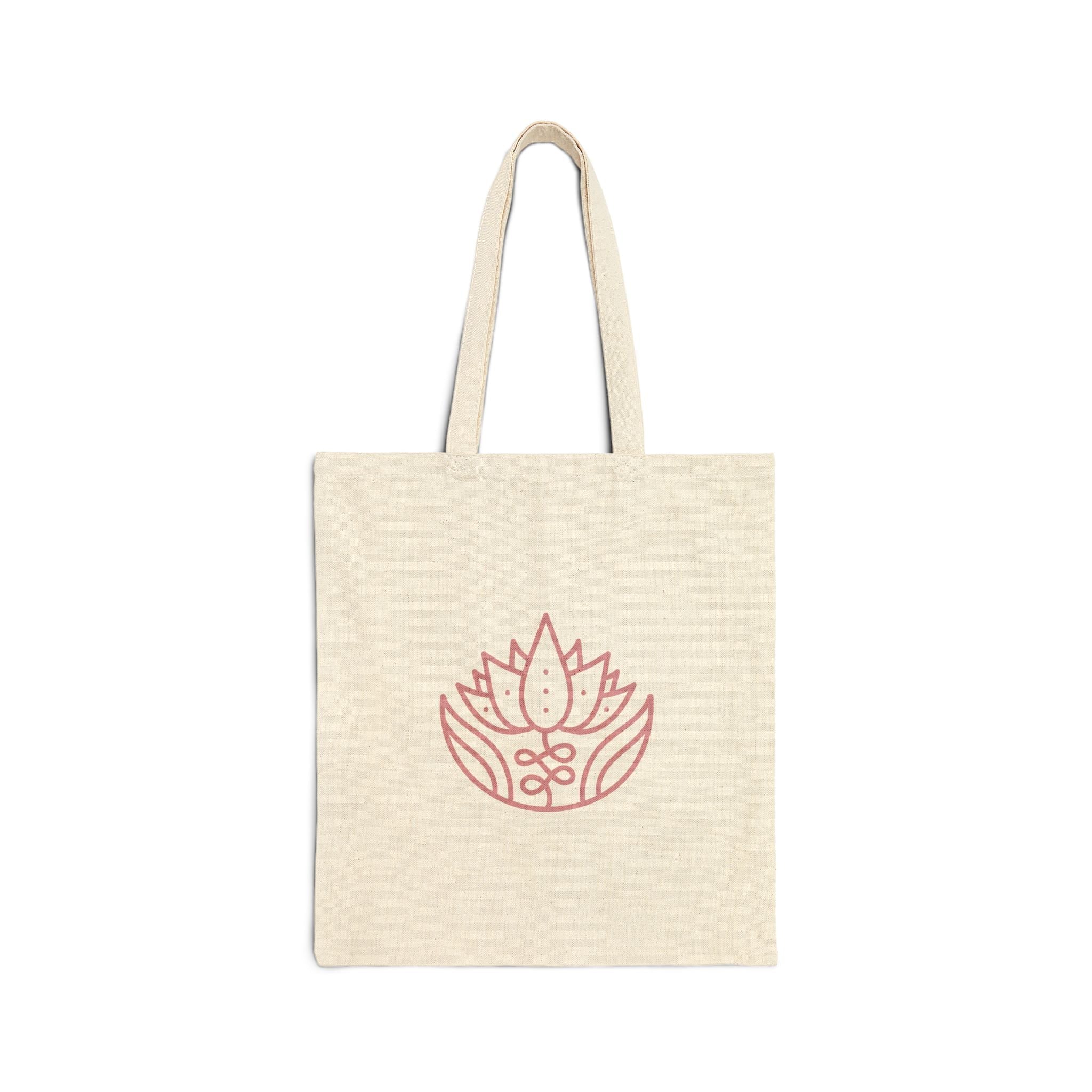 Yoga Lotus Tote Bag Cotton Canvas Meditation Tote - Etna Gift