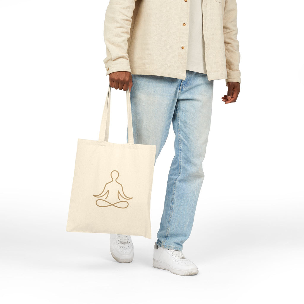 Yoga Lotus Tote Bag Cotton Canvas Meditation Tote - Etna Gift