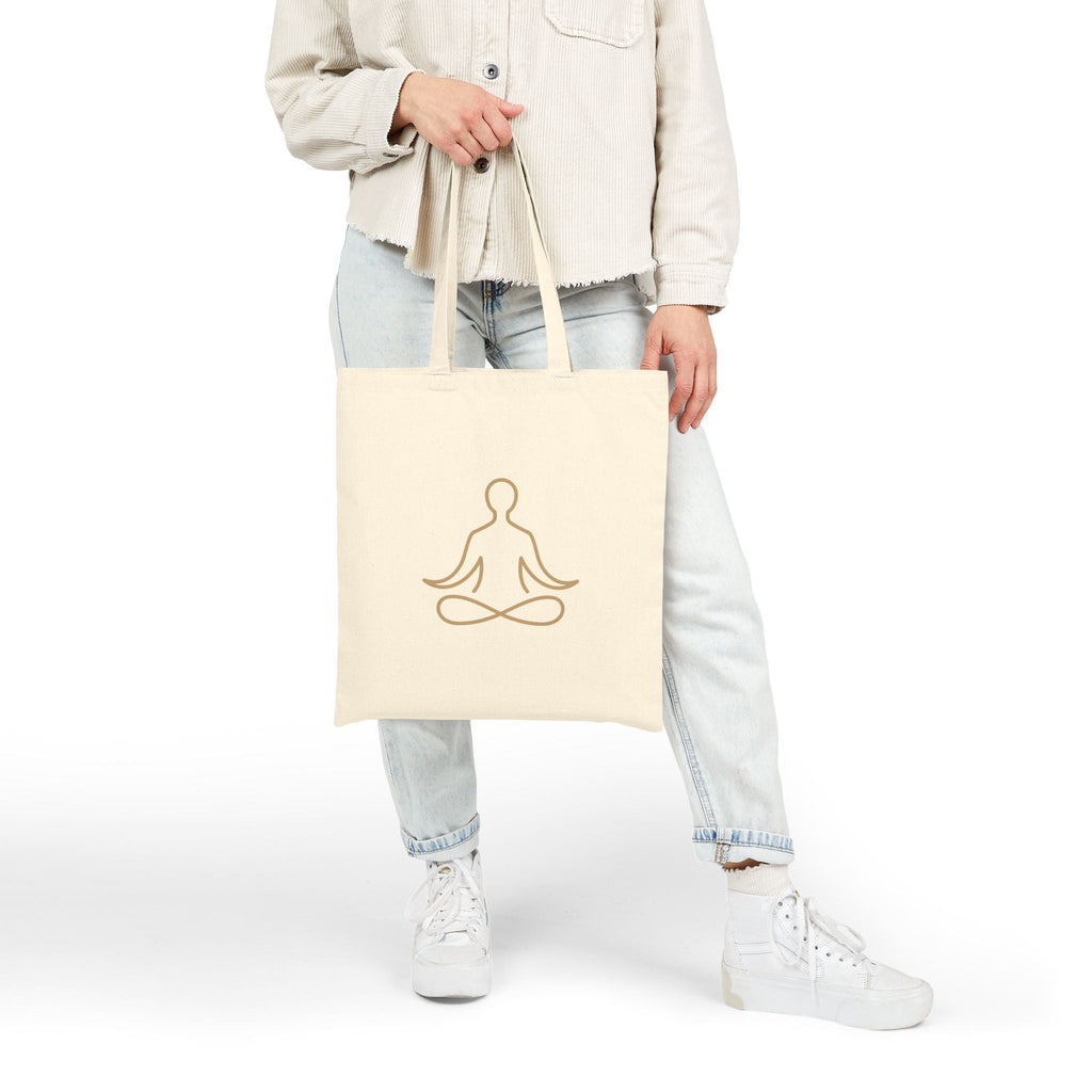 Yoga Lotus Tote Bag Cotton Canvas Meditation Tote - Etna Gift