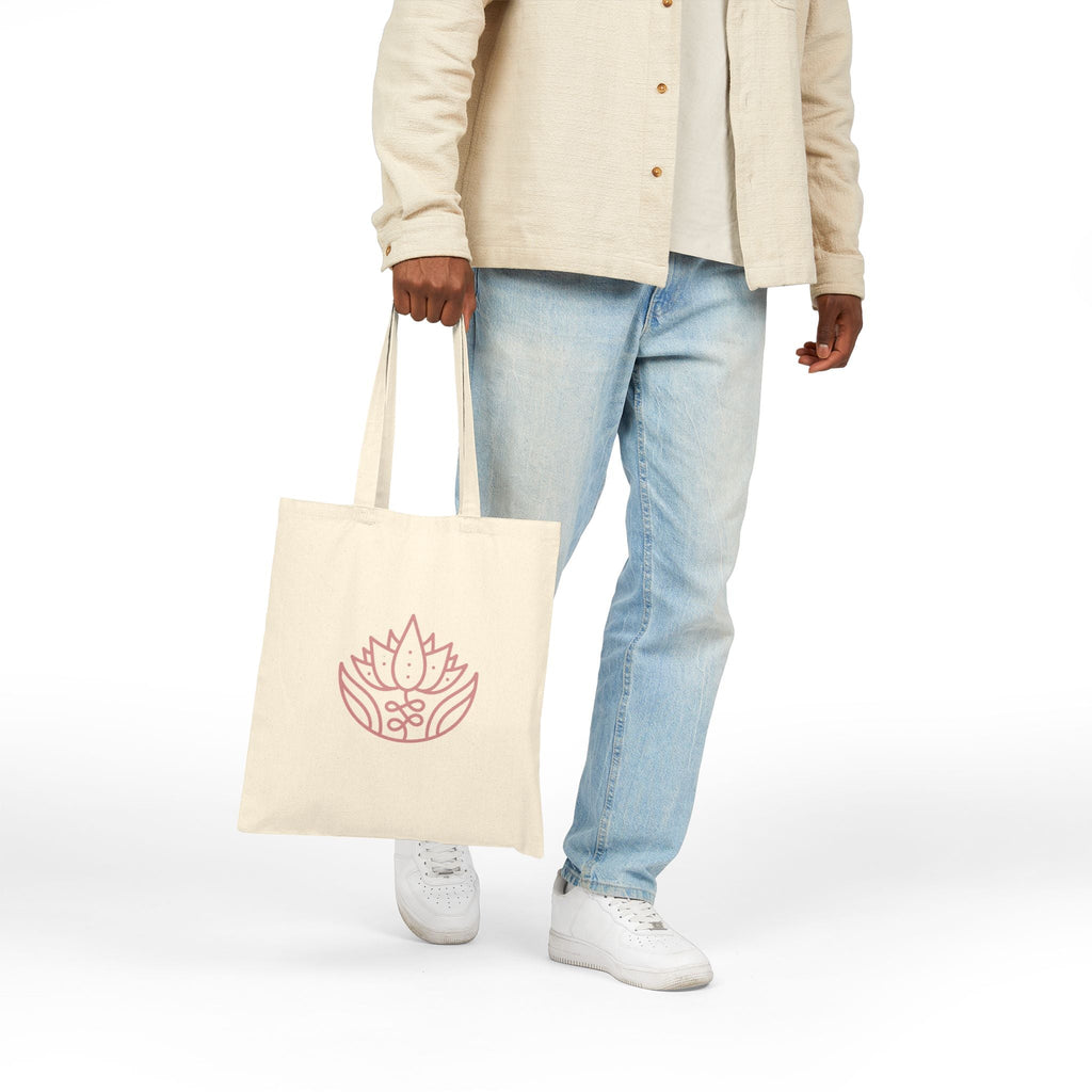 Yoga Lotus Tote Bag Cotton Canvas Meditation Tote - Etna Gift
