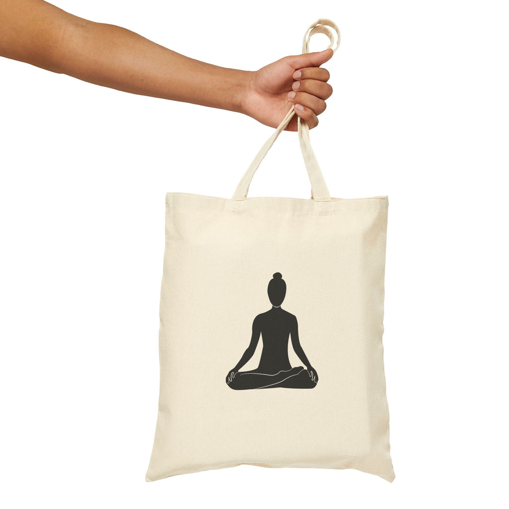 Yoga Silhouette Cotton Tote Meditation & Stretch Pose Canvas Bag - Etna Gift
