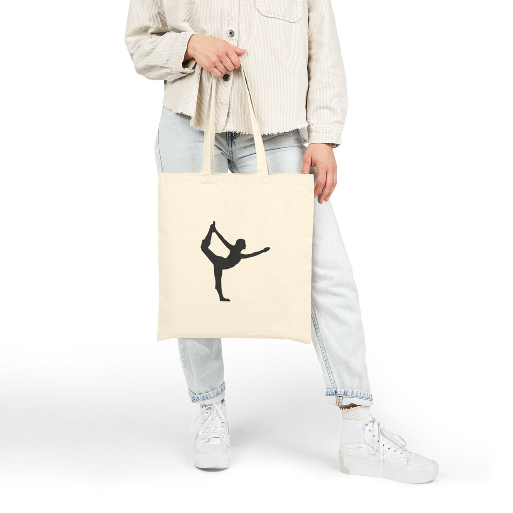 Yoga Silhouette Cotton Tote Meditation & Stretch Pose Canvas Bag - Etna Gift