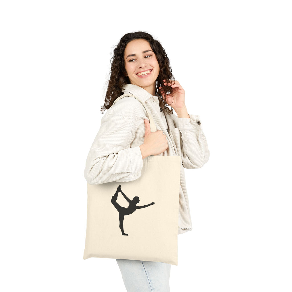 Yoga Silhouette Cotton Tote Meditation & Stretch Pose Canvas Bag - Etna Gift