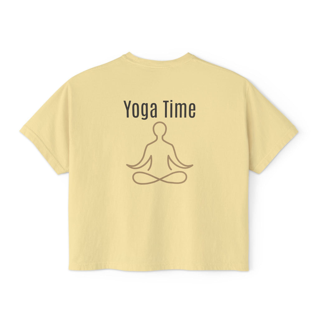 Yoga Time Boxy Tee Lotus Graphic Women's Cropped T-Shirt - Etna Gift