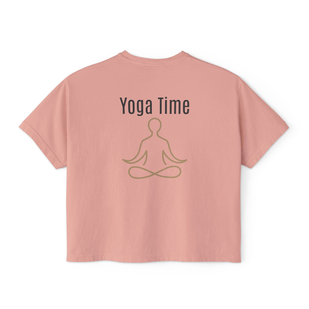 Yoga Time Boxy Tee Lotus Graphic Women's Cropped T-Shirt - Etna Gift