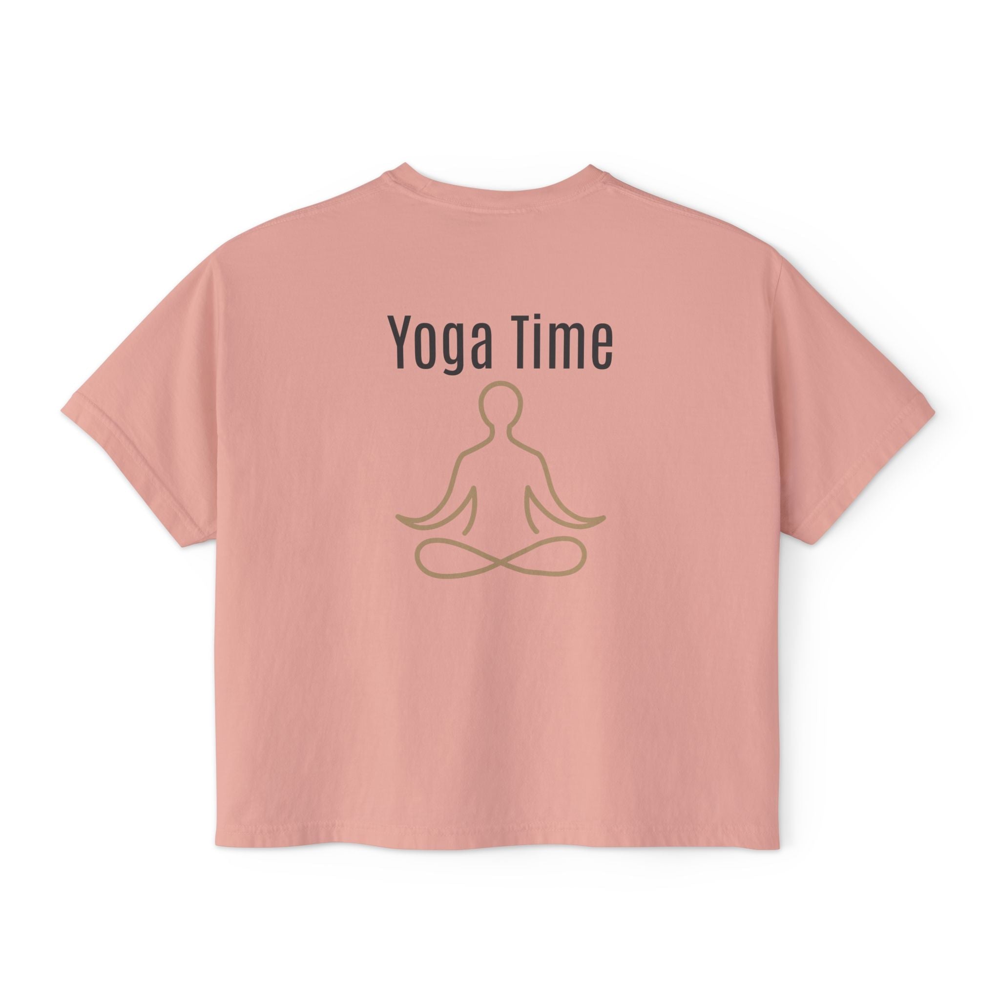 Yoga Time Boxy Tee Lotus Graphic Women's Cropped T-Shirt - Etna Gift