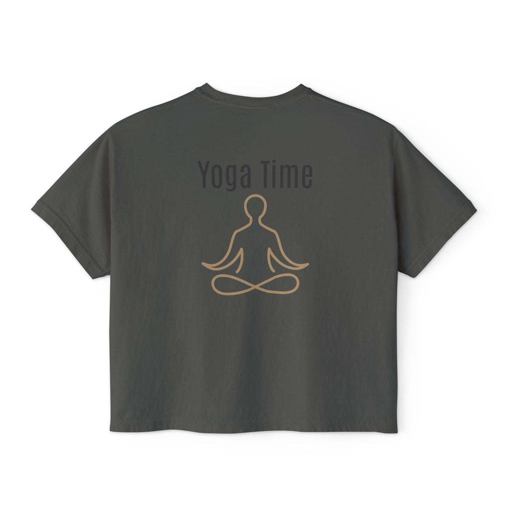 Yoga Time Boxy Tee Lotus Graphic Women's Cropped T-Shirt - Etna Gift