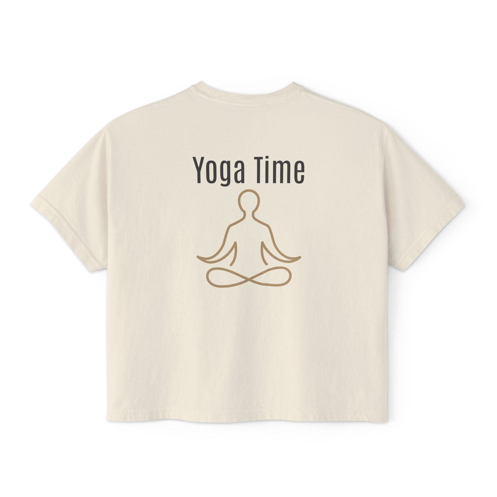 Yoga Time Boxy Tee Lotus Graphic Women's Cropped T-Shirt - Etna Gift