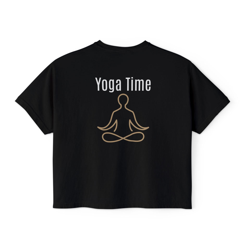 Yoga Time Boxy Tee Lotus Graphic Women's Cropped T-Shirt - Etna Gift