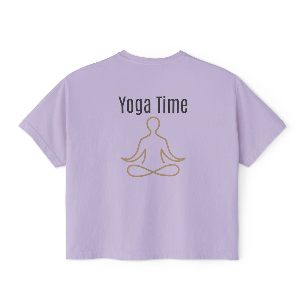 Yoga Time Boxy Tee Lotus Graphic Women's Cropped T-Shirt - Etna Gift