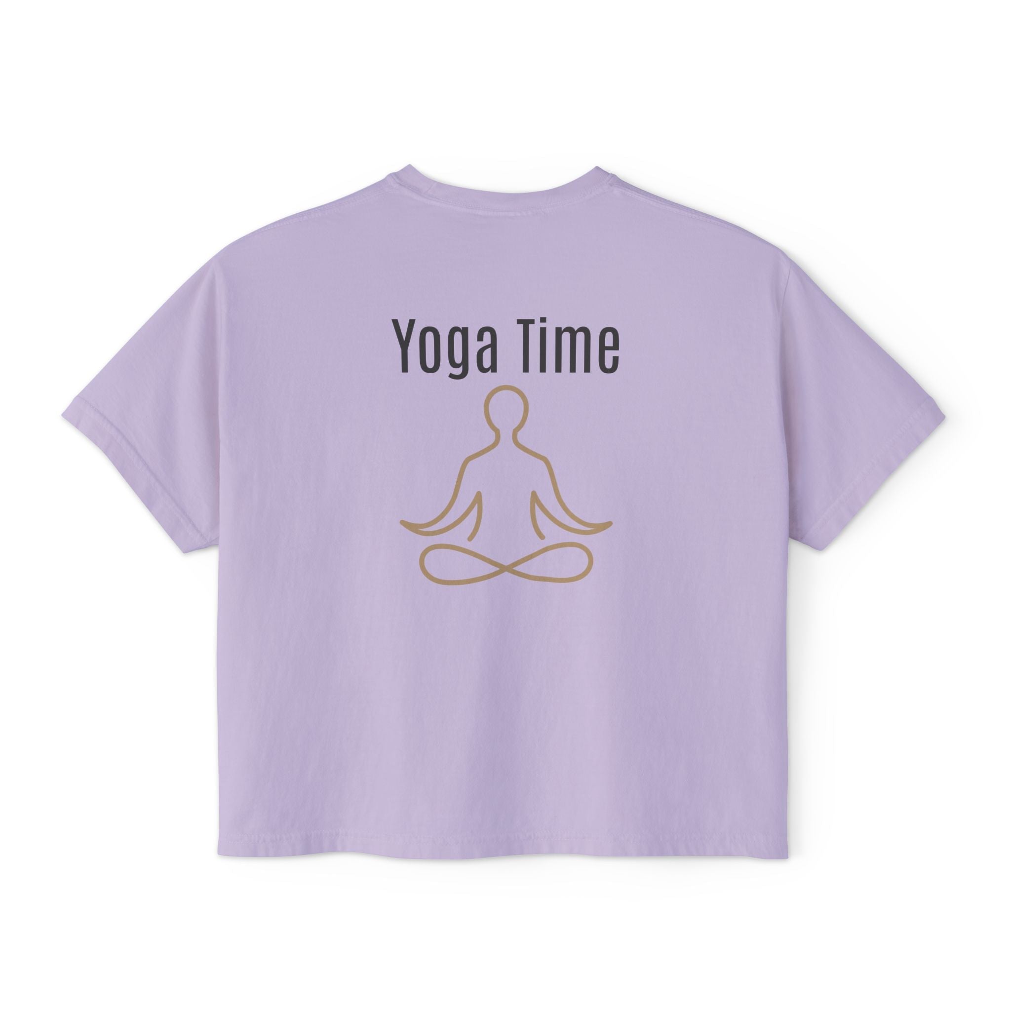 Yoga Time Boxy Tee Lotus Graphic Women's Cropped T-Shirt - Etna Gift