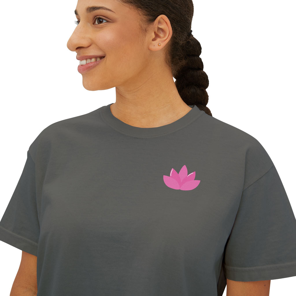 Yoga Time Women's Boxy Tee Cute Lotus & Yoga Poses Graphic Shirt - Etna Gift
