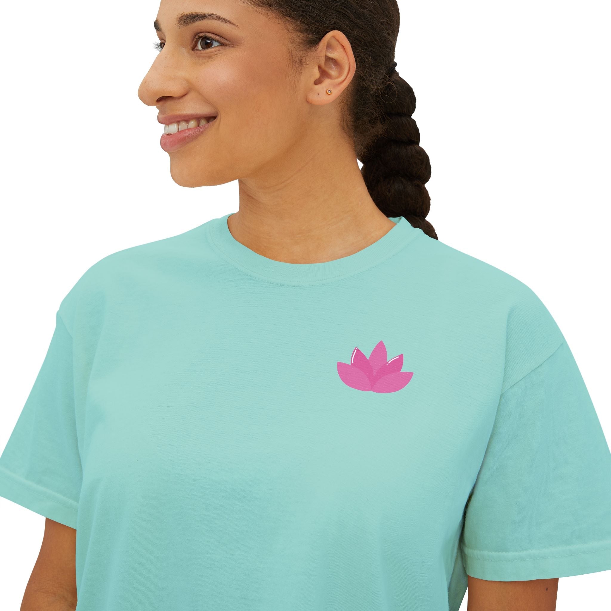 Yoga Time Women's Boxy Tee Cute Lotus & Yoga Poses Graphic Shirt - Etna Gift