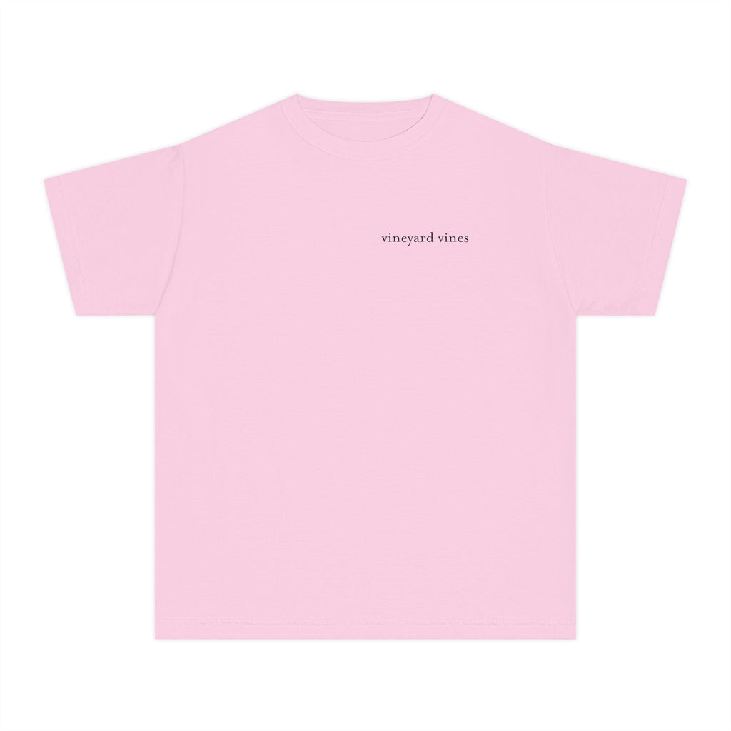 Youth Yellow Tee with Pink Whale Graphic — Vineyard Vines Inspired Kids T‑Shirt - Etna Gift