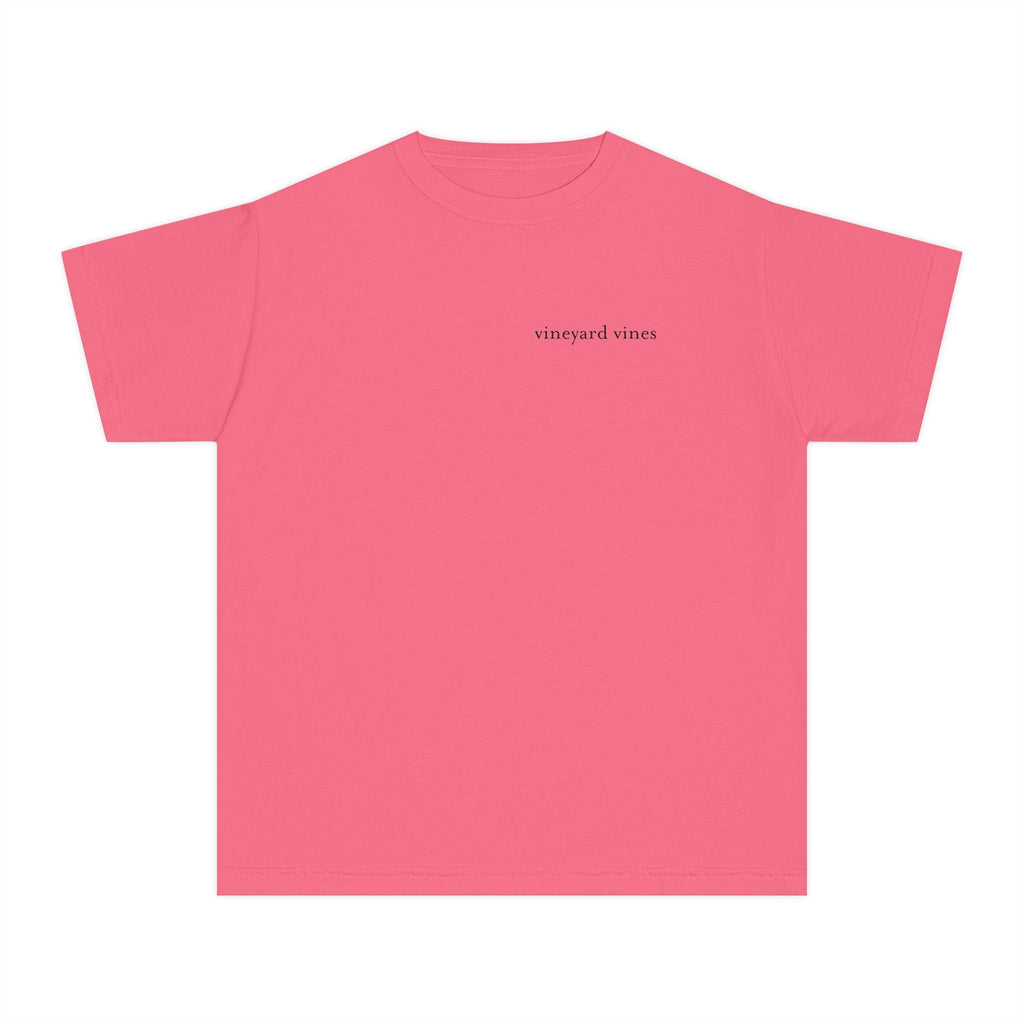 Youth Yellow Tee with Pink Whale Graphic — Vineyard Vines Inspired Kids T‑Shirt - Etna Gift