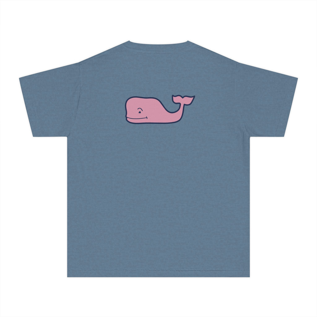 Youth Yellow Tee with Pink Whale Graphic — Vineyard Vines Inspired Kids T‑Shirt - Etna Gift