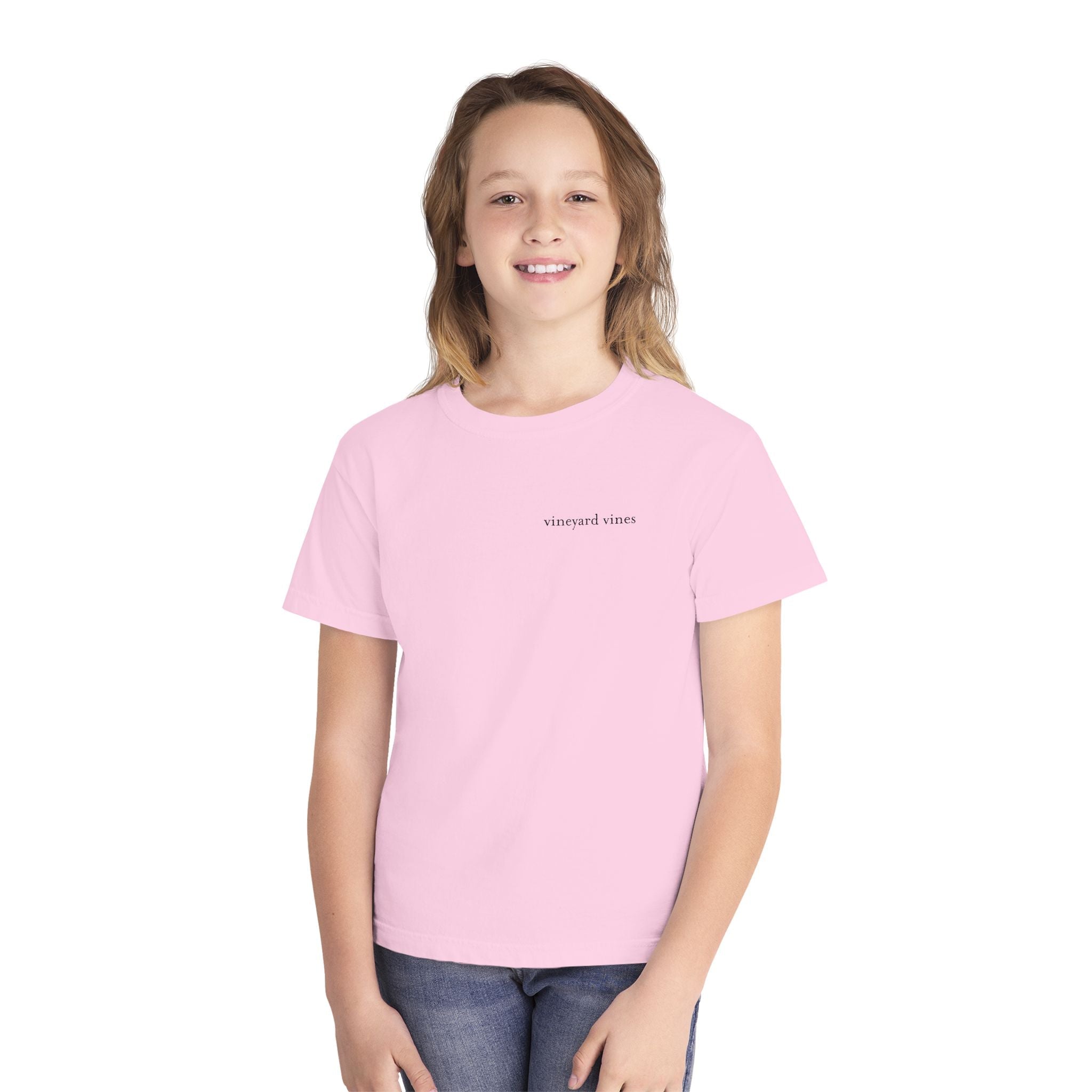Youth Yellow Tee with Pink Whale Graphic — Vineyard Vines Inspired Kids T‑Shirt - Etna Gift