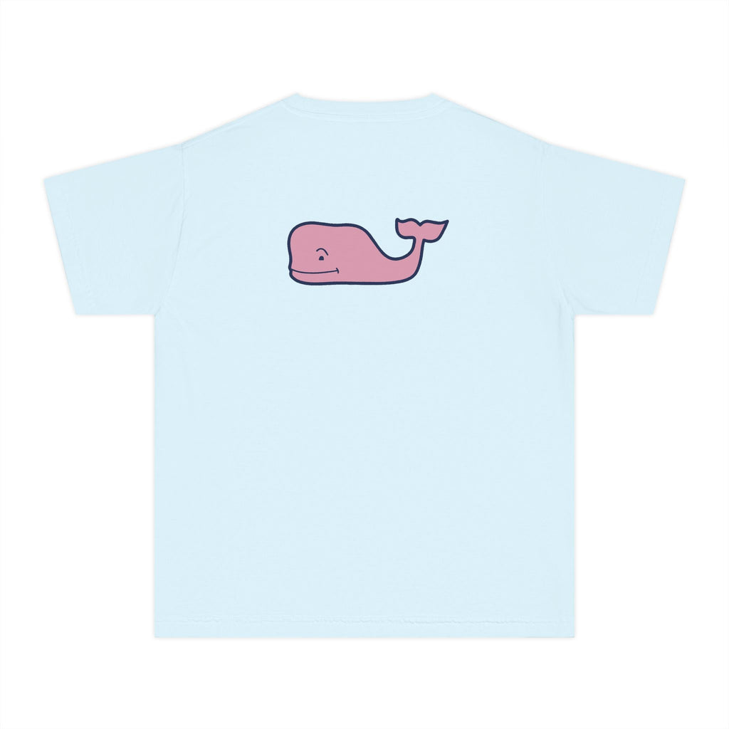 Youth Yellow Tee with Pink Whale Graphic — Vineyard Vines Inspired Kids T‑Shirt - Etna Gift