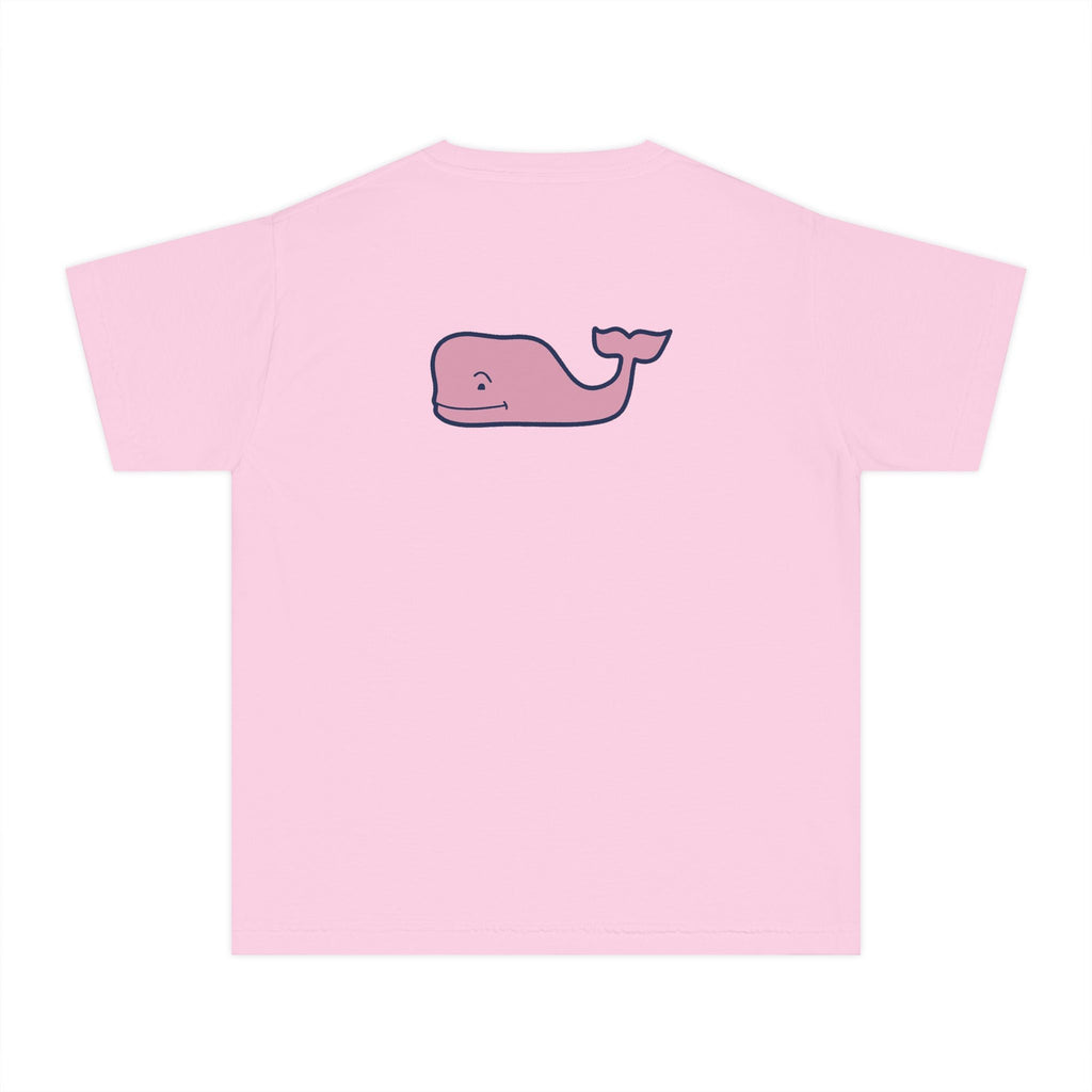 Youth Yellow Tee with Pink Whale Graphic — Vineyard Vines Inspired Kids T‑Shirt - Etna Gift