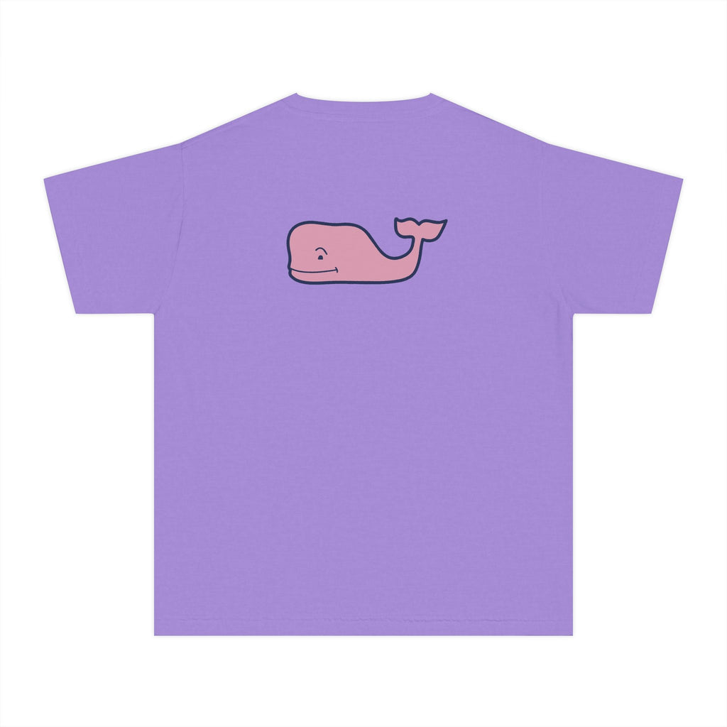 Youth Yellow Tee with Pink Whale Graphic — Vineyard Vines Inspired Kids T‑Shirt - Etna Gift