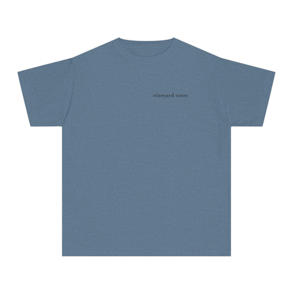 Youth Yellow Tee with Pink Whale Graphic — Vineyard Vines Inspired Kids T‑Shirt - Etna Gift