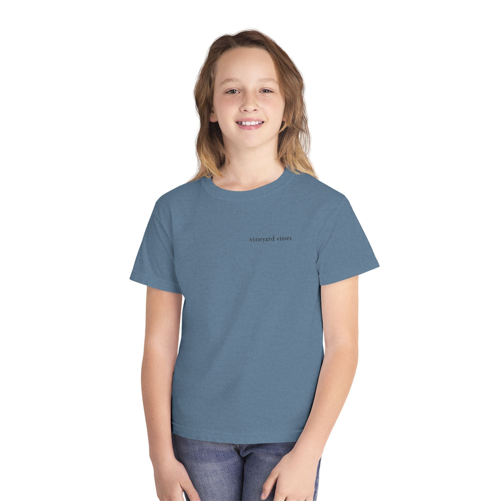 Youth Yellow Tee with Pink Whale Graphic — Vineyard Vines Inspired Kids T‑Shirt - Etna Gift