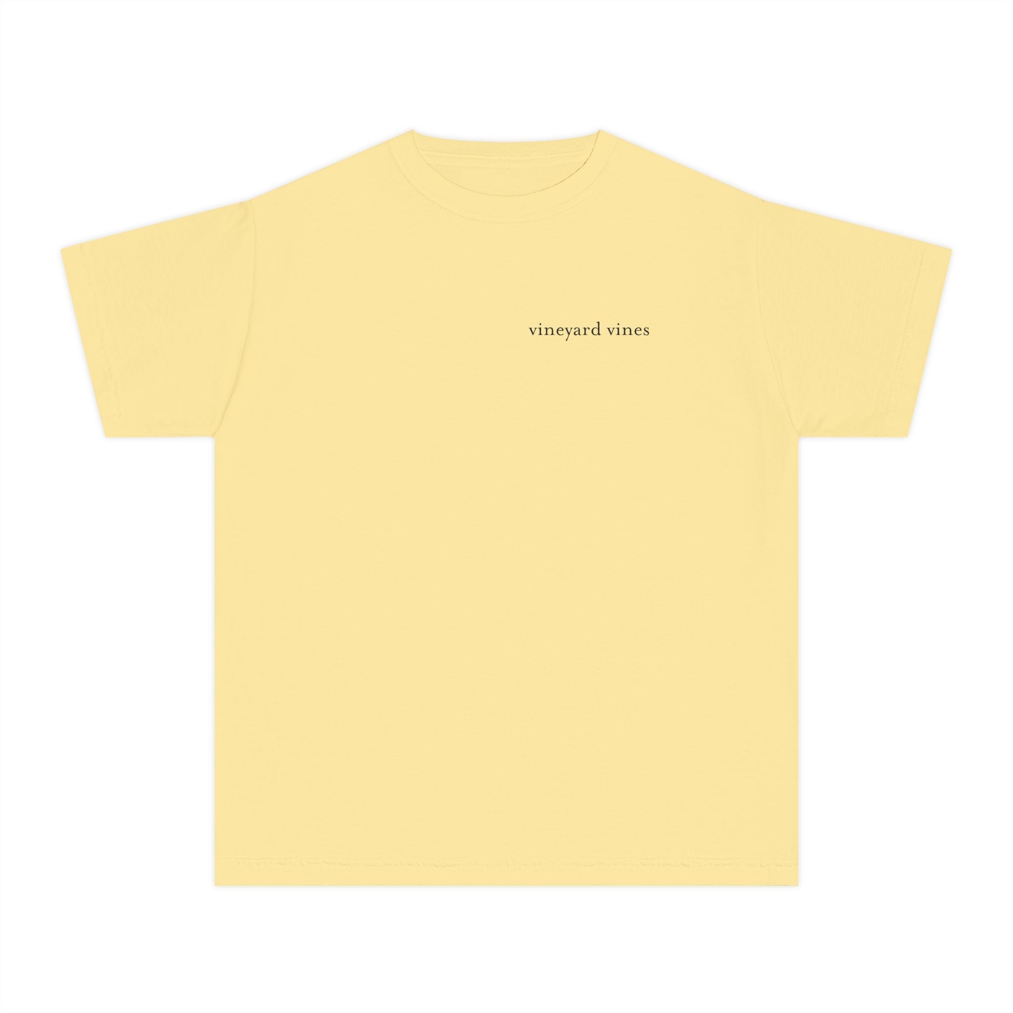 Youth Yellow Tee with Pink Whale Graphic — Vineyard Vines Inspired Kids T‑Shirt - Etna Gift
