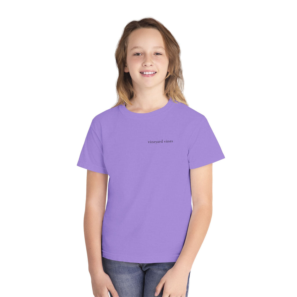 Youth Yellow Tee with Pink Whale Graphic — Vineyard Vines Inspired Kids T‑Shirt - Etna Gift